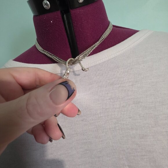 Premier Designs “Unbelievable” Necklace – Silver Filigree Rhinestone Pendant - Picture 5 of 13